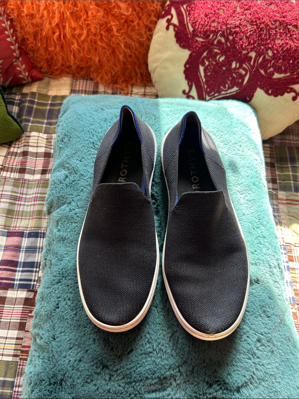 Rothy's  Black Slip-On Loafers with White Sole
